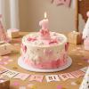 Birthday Candle 1 Pink Glitter Bow view 2