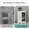 Wood Radiator Cover with Storage Shelf and 2 Doors view 2