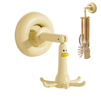 Generic Kitchen Hook Organizer - Suction Cup Rotating Utensil Holder Wall System