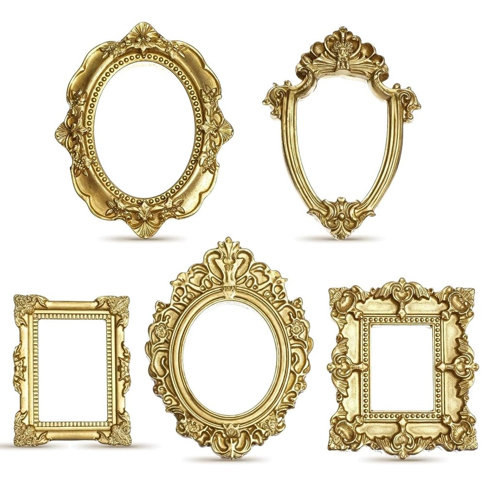 QZKJQDD 5-Pack Mini Vintage Picture Frames