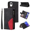 SLWYF Flip Case for Samsung Galaxy A23E/A23S, 9 Card Slots, Stand Function, Retro PU Leather Wallet Case with Zipper and Magnetic Closure - Black view 1