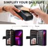 SLWYF Flip Case for Samsung Galaxy A23E/A23S, 9 Card Slots, Stand Function, Retro PU Leather Wallet Case with Zipper and Magnetic Closure - Black view 3
