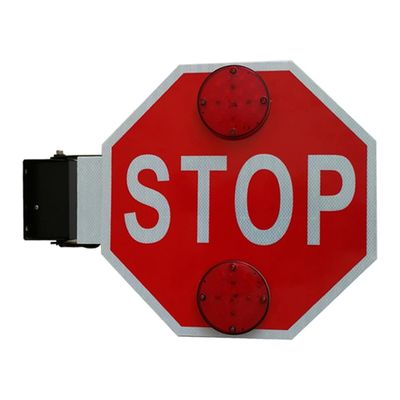 LMMIAOZ 18-Inch Manual/Electric School Bus Stop Sign with Flashing LEDs