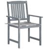 Nqyjm 8-Piece Garden Chair Set with Cushions, Solid Acacia Wood, Gray view 2