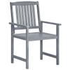 Nqyjm 8-Piece Garden Chair Set with Cushions, Solid Acacia Wood, Gray view 4