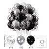 QIFU Black and Silver Balloons, 36-Piece Silver Birthday Balloon Set view 2