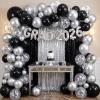 QIFU Black and Silver Balloons, 36-Piece Silver Birthday Balloon Set view 3