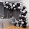 QIFU Black and Silver Balloons, 36-Piece Silver Birthday Balloon Set view 4