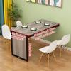 GJZQDKX Wall-Mounted Folding Solid Wood Table, Black, 80 x 40 x 75 cm view 2
