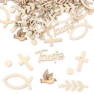 WJIAAA Baptism Decorations, 100 Wooden Communion Decor for Girls