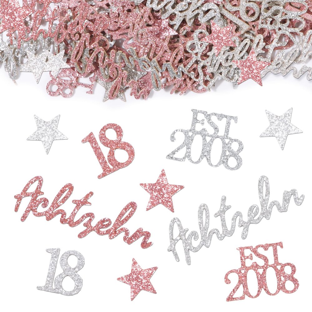 COMOOKA 150 pcs 18th Birthday Girl Glitter Confetti