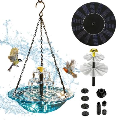 Solar Birdbath with Pump | Garden Decoration | For Outdoor Use in Gardens, Patios, and on Wooden Decks