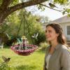 Solar Bird Bath with Cascade Design, Weather-Resistant, Decorative view 2