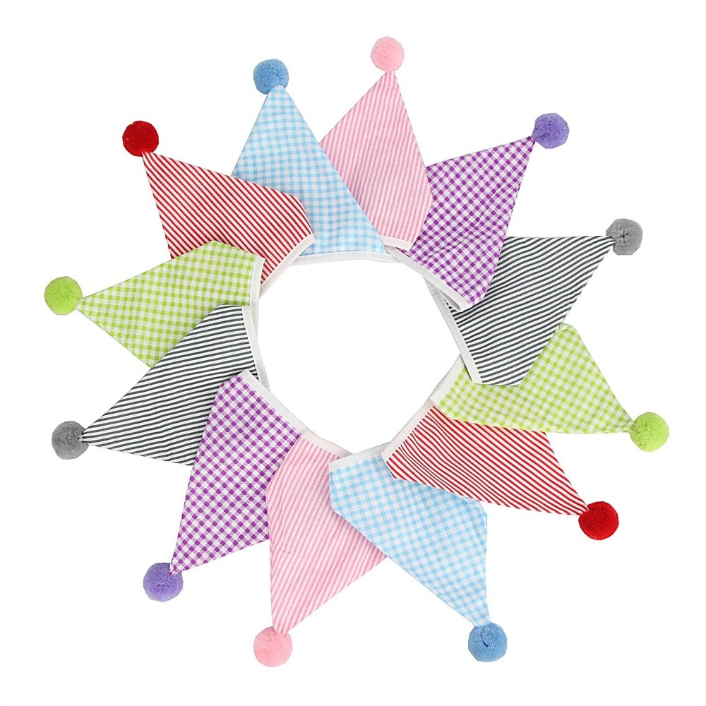 Pastel Rainbow Bunting Garland, 3.2 m, 12 Flags, 17 cm, Multicolor, for Weddings, Parties, Outdoors, Gardens, Color 23