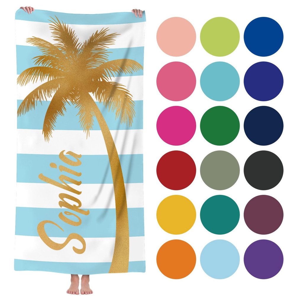 MUYOGRT Personalized Microfiber Beach Towel with Name