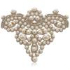 Beige DIY Beaded Applique with Rhinestones and Iron-On Backing view 1