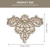 Beige DIY Beaded Applique with Rhinestones and Iron-On Backing view 2
