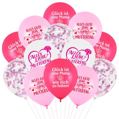 Happy Mother's Day Balloons, 20 Pack 12 Inch Pink White Latex Balloons