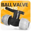 Instalguru PE Pipe Ball Valve, 25 mm, PN10, Compression Fitting view 2