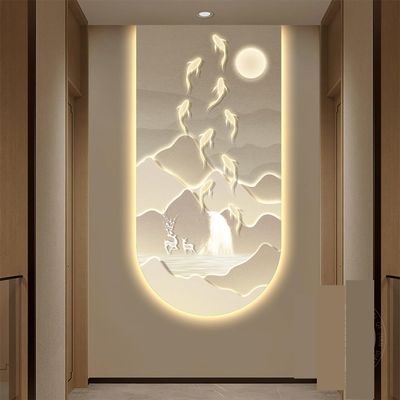 WLH Alexanders Wall Decoration with LED Lights, Landscape Wall Art, Color 4, 60 × 120 cm