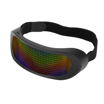 Xiuganpo Frameless Full-Color LED Glasses, 4 Modes for Parties and Music Festivals, 12 x 36, ABS Plastic