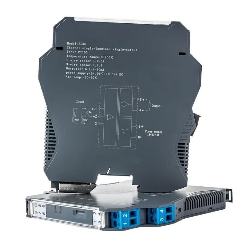 PT100 Temperature Transmitter, 4–20 mA, 0–10 V, RS485, 200/500/1300°C