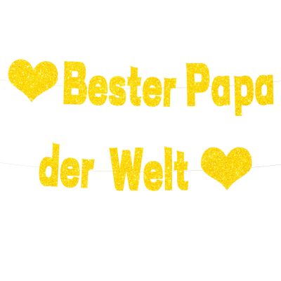 Father's Day Decoration, Best Dad in the World Glitter Banner