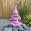 colourliving GartenPoser Garden Gnome, Pastel High-Gloss Modern Garden Decor, PinkPunch, Large, Hear Nothing view 2