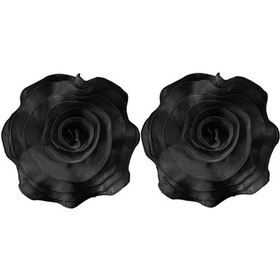 Black Multi-Layered 3D Gaze Flower Brooch