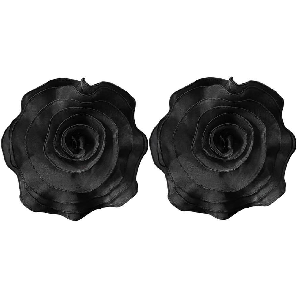 Black Multi-Layered 3D Gaze Flower Brooch