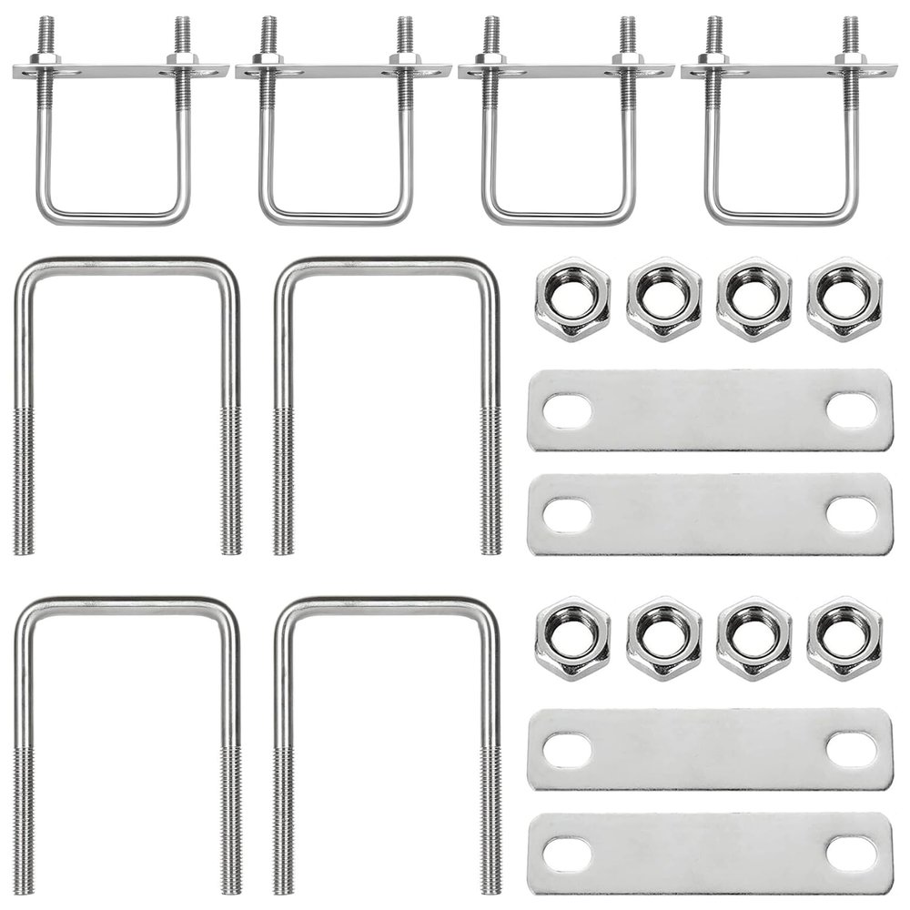 Forhandy 4-Piece M10 U-Bolts, 125 x 85 mm, Stainless Steel