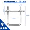 Forhandy 4-Piece M10 U-Bolts, 125 x 85 mm, Stainless Steel view 2