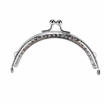 OVAQUIXI Purse Frame, 8.5 cm, Silver Kiss Lock Frame