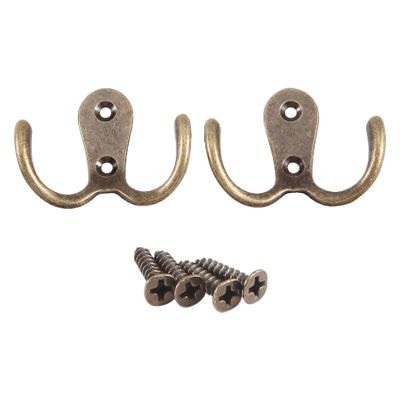 Akfldms 2-Piece Retro Metal Double Hooks