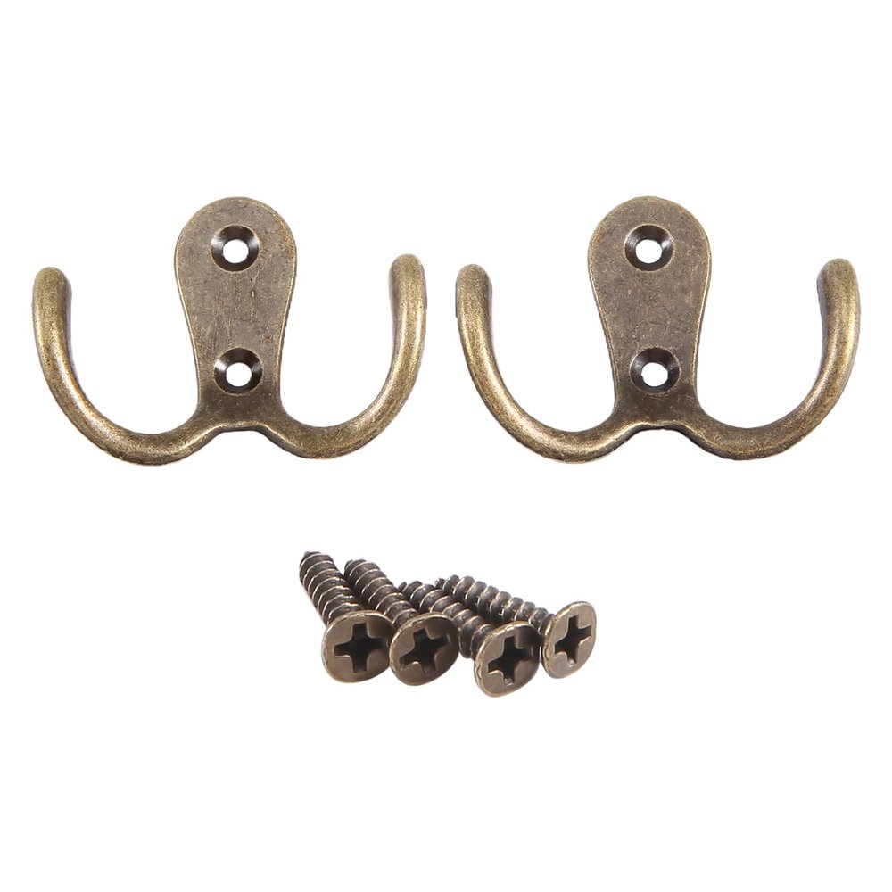 Akfldms 2-Piece Retro Metal Double Hooks