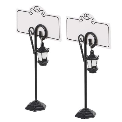 FUOYLOO 2-Pack Elegant Table Card Holders in Black