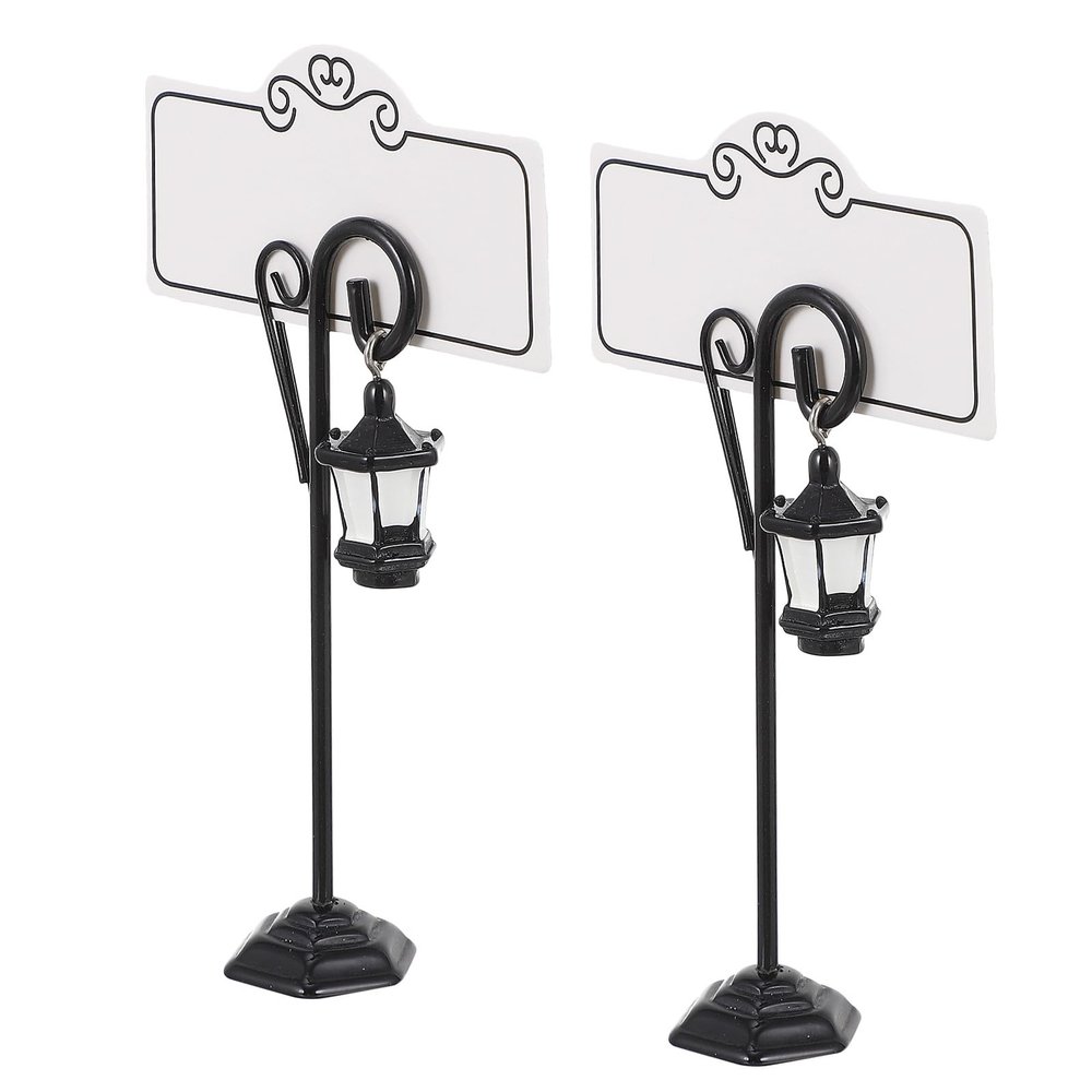 FUOYLOO 2-Pack Elegant Table Card Holders in Black