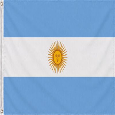 Argentina Flag 90 x 150 cm with Eyelets, Tear-Resistant & Double-Sided Printed