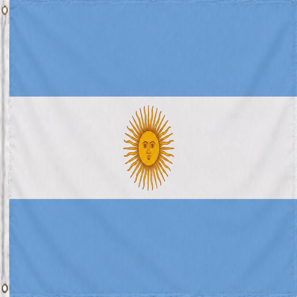 Argentina Flag 90 x 150 cm with Eyelets, Tear-Resistant & Double-Sided Printed