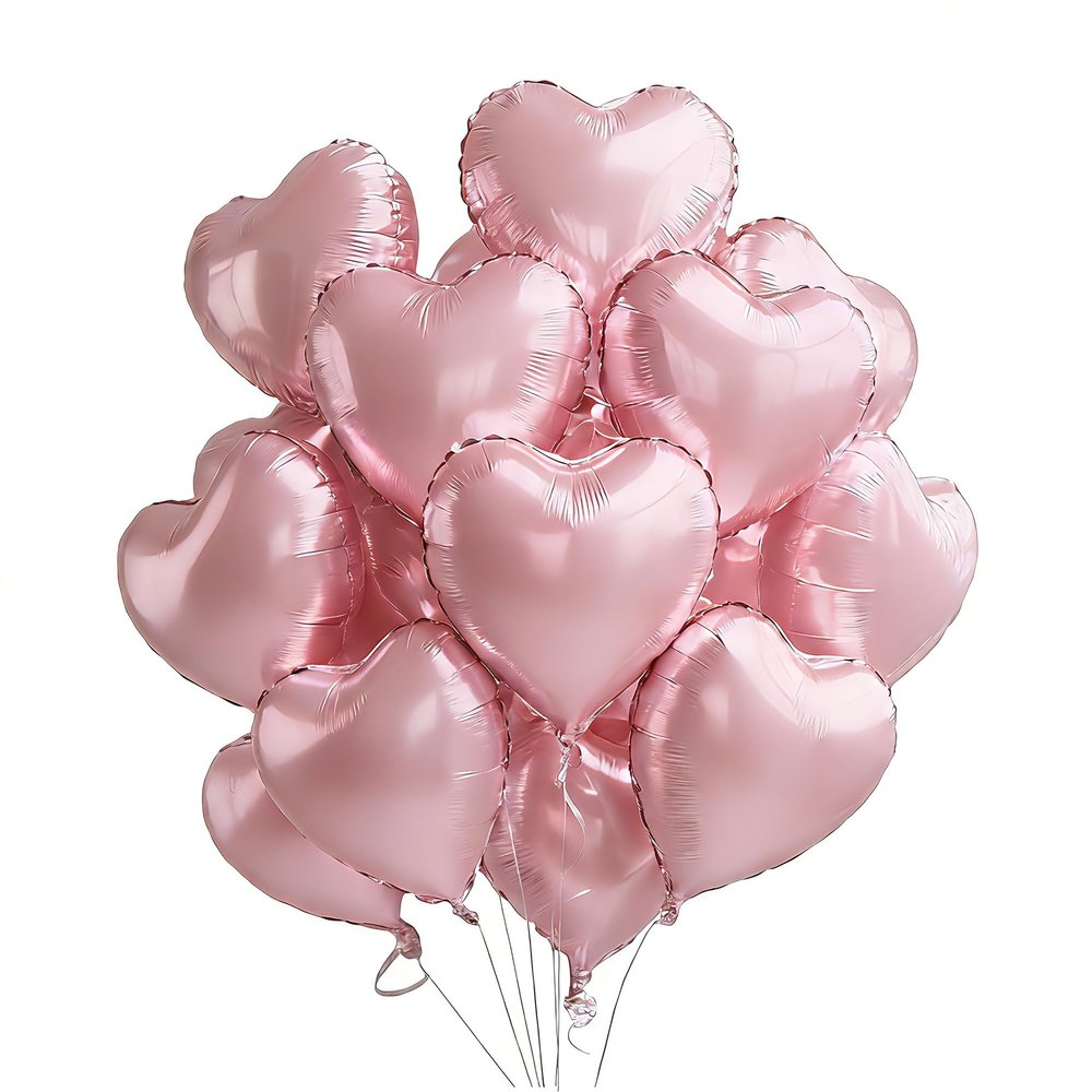 Sanu Belle Heart Foil Balloons - 12 Pack