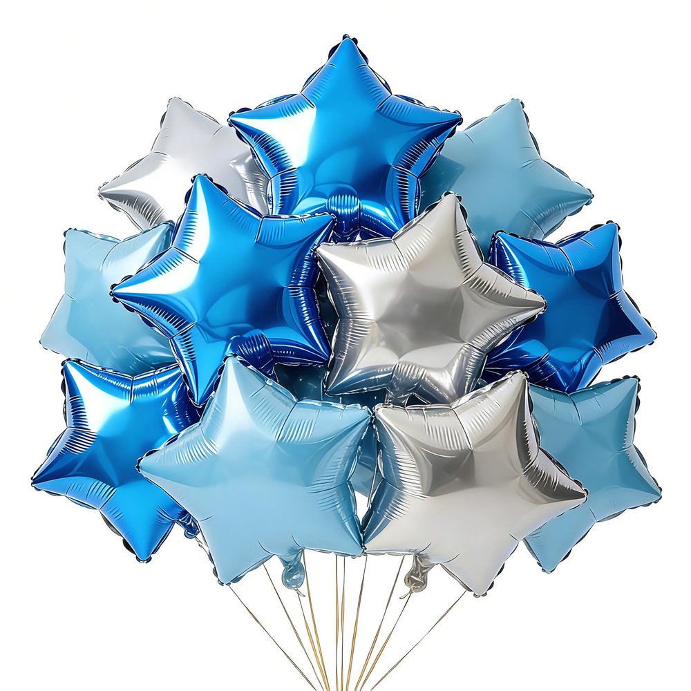Sanu Belle Gold Star Foil Balloons 12 Pack 18 Inch Helium Star Balloons for Party, Valentine's Day, Wedding, Birthday, New Year Decoration