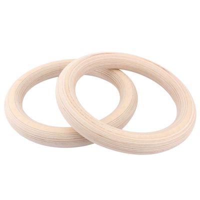ZGHQHCDRH Gymnastics Rings, 1 Pair Birch Wood Pull-Up Rings for Home Strength Training, 2.8/3 cm × 4.5 m, Adjustable Straps (2 Rings, 28 mm)
