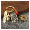 AUNANGLJSCS Metal Keychain, 1 Piece, Chinese-Style Zodiac Brass Gourd with Five Emperor Coins, Feng Shui Pendant, Dragon view 2