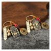 AUNANGLJSCS Metal Keychain, 1 Piece, Chinese-Style Zodiac Brass Gourd with Five Emperor Coins, Feng Shui Pendant, Dragon view 3