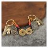 AUNANGLJSCS Metal Keychain, 1 Piece, Chinese-Style Zodiac Brass Gourd with Five Emperor Coins, Feng Shui Pendant, Dragon view 4