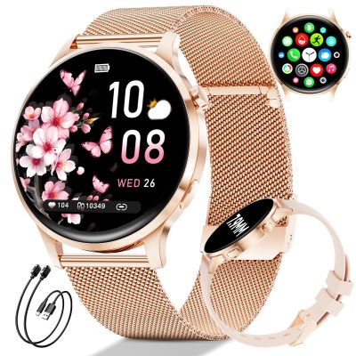 LIGE FV23 Smartwatch for Women, 1.32" AMOLED Display, 2 Bands and 2 Charging Cables