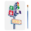 FINGERINSPIRE Traffic Light Stencil with Brush 29.7x21cm view 1