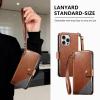 xinyunew Phone Case for Xiaomi Poco F6 Pro, Premium PU Leather Wallet Case with Strap - Brown view 3