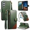 xinyunew Wallet Case for Samsung Galaxy S21 with Strap, Green view 1