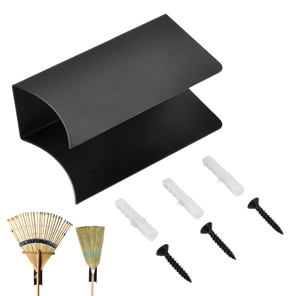 Wall-Mounted Broom Holder for Garden Tool Storage